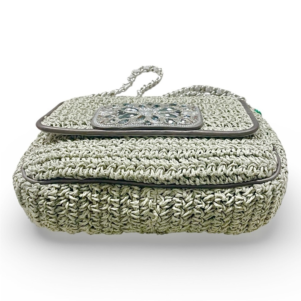NWOT! Brighton Sage Crochet Jeweled Shoulder Bag - Picture 7 of 8